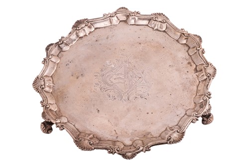 Lot 401 - A late George II silver octagonal salver,...