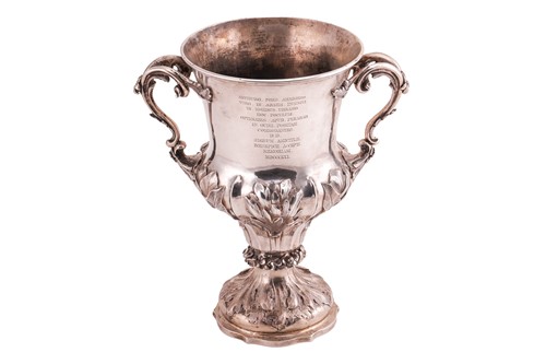 Lot 389 - A Victorian silver two-handled trophy form...