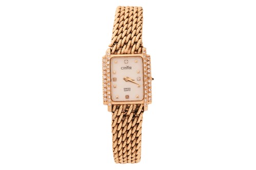 Lot 341 - A ‘14K’ Diamond-set Dress Watch Bezel: Diamond-...
