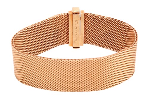 Lot 283 - Tiffany & Co. - a 'Somerset' mesh bracelet in...