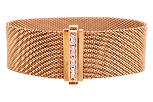 Lot 283 - Tiffany & Co. - a 'Somerset' mesh bracelet in...