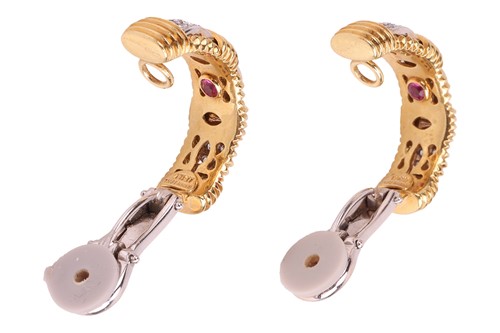 Lot 241 - Roberto Coin - a pair of diamond-set...