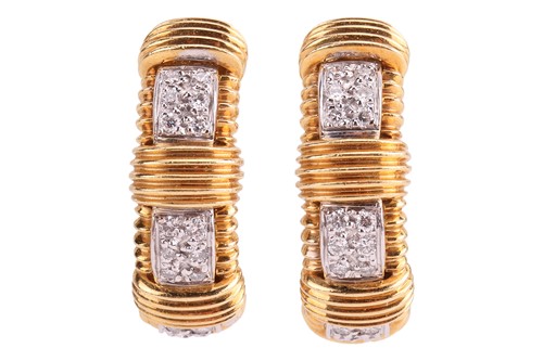 Lot 241 - Roberto Coin - a pair of diamond-set...