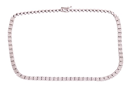 Lot 177 - A diamond-set necklace in 9ct white gold,...