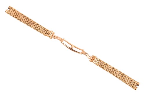 Lot 21 - A watch bracelet of brick link style,...