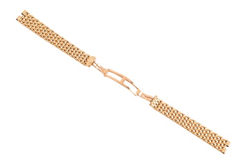 Lot 21 - A watch bracelet of brick link style,...