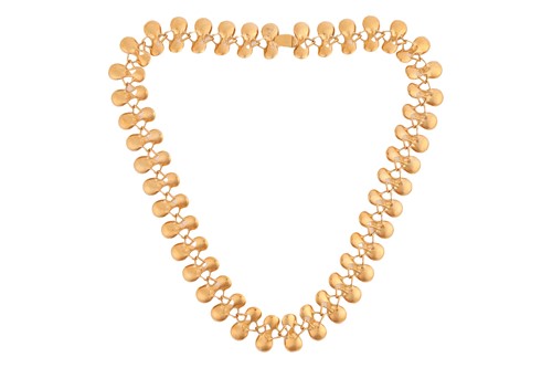 Lot 247 - A fancy link necklace of figure-of-eight...