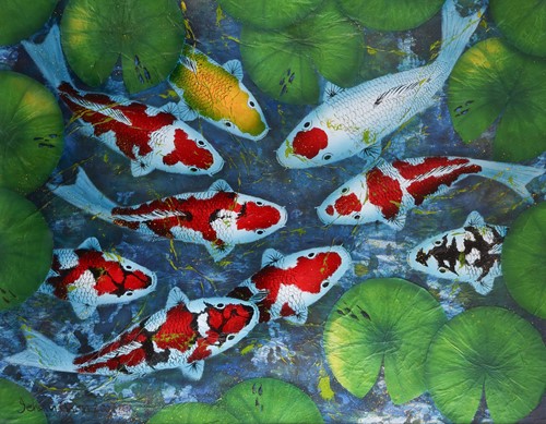 Lot 85 - Jehan Chan (Malaysian 1937-2011) Koi (2001)...