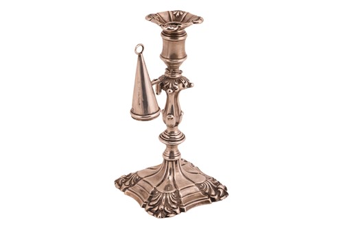 Lot A Victorian silver taperstick and snuffer,...