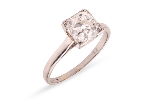 Lot A diamond solitaire ring, featuring an old-cut...