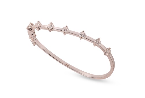 Lot 57 - An 18ct white gold diamond-set hinged bangle,...