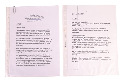 Lot 86 - Morrissey: An exchange of correspondence...