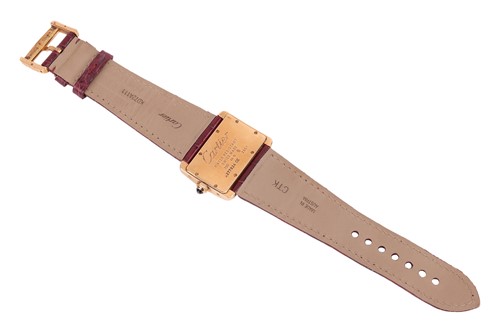 Lot Cartier 18ct Gold Tank Divan Wrist Watch...
