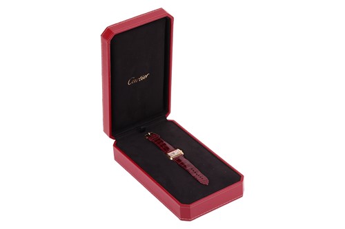 Lot Cartier 18ct Gold Tank Divan Wrist Watch...