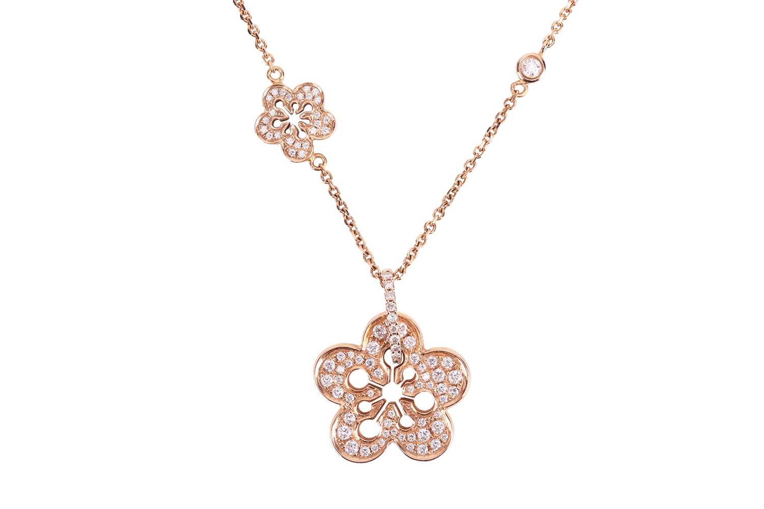 Lot Boodles - a diamond-set "Blossom" pendant on...
