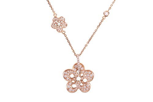 Lot Boodles - a diamond-set "Blossom" pendant on...