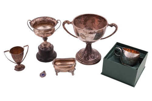 Lot 455 - A Boodle & Dunthorne silver cup, with scroll...