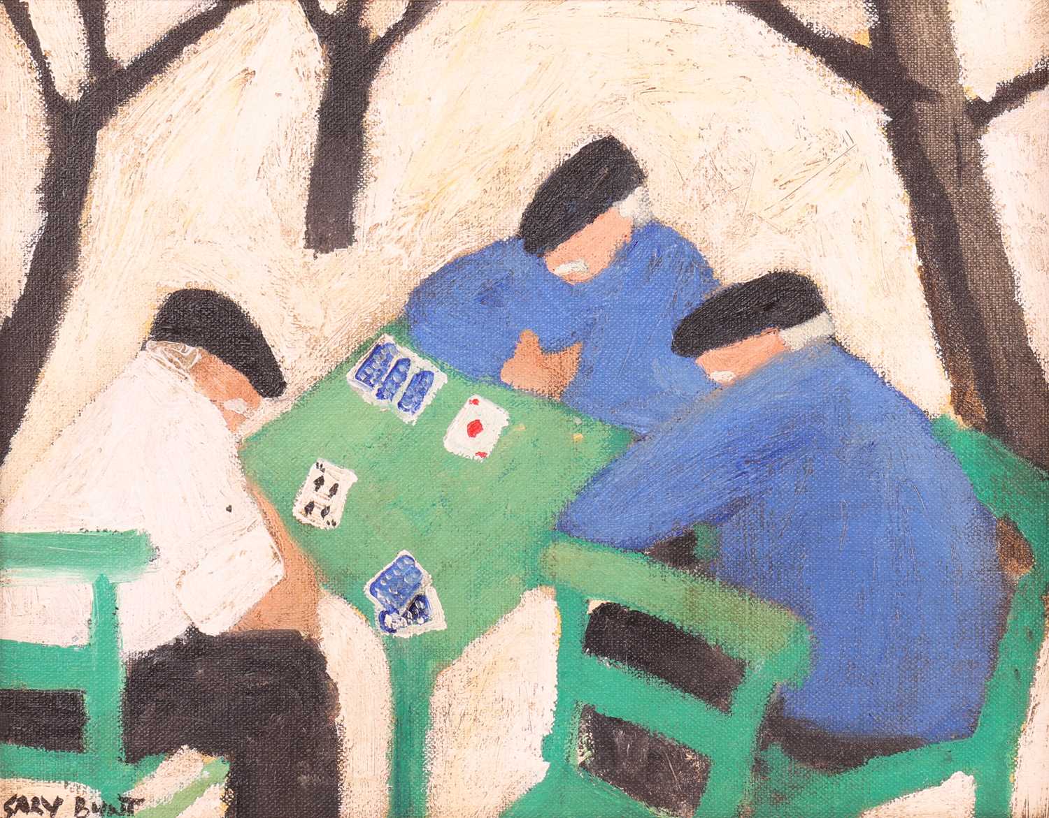 Lot 47 - Gary Bunt (British 1957-2025) The Card Players...