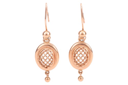 Lot A pair of vintage Russian/Soviet gold oval...