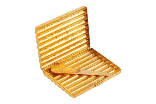 Lot 353 - A Brunei cigarette case, of reeded rectangular...