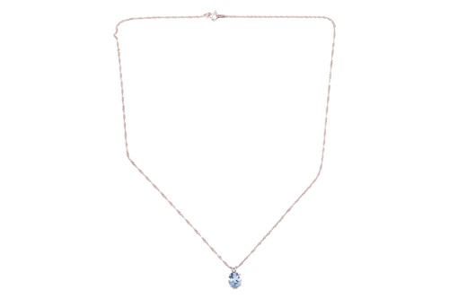 Lot A modern 18ct white gold and aquamarine...