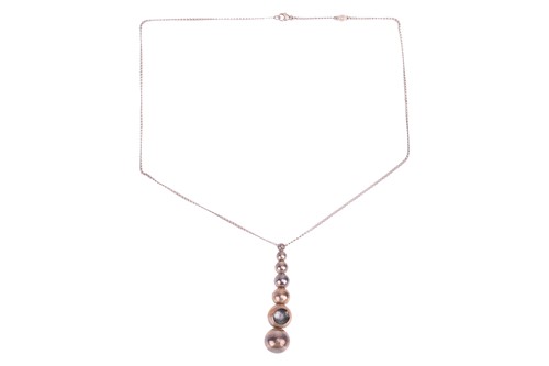 Lot Georg Jensen - a 'Cave' pendant on chain,...