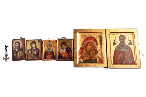 Lot 49 - A Greek icon, 'The Nativity of Jesus', painted...