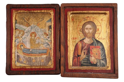Lot 49 - A Greek icon, 'The Nativity of Jesus', painted...
