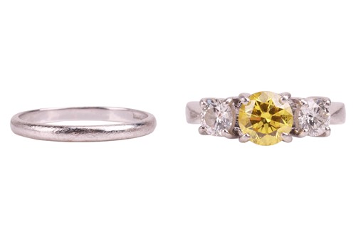 Lot 241 - A laboratory-grown diamond and diamond trilogy...