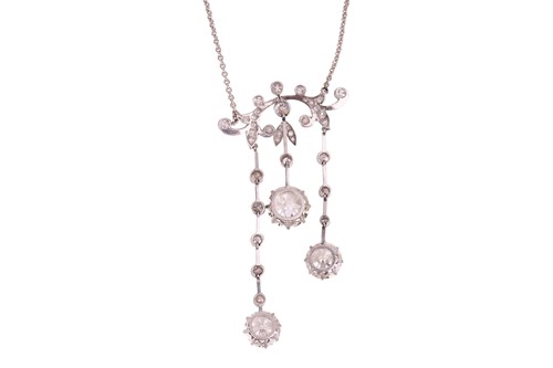 Lot 107 - A Belle Époque diamond negligee necklace, the...
