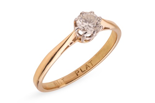 Lot 298 - A diamond solitaire ring, comprising a round...