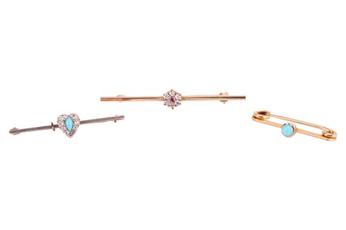 Lot 184 - A late Victorian gold, turquoise and diamond...