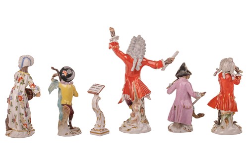 Lot 29 - A matched group of four Meissen 'Monkey...