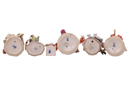 Lot 29 - A matched group of four Meissen 'Monkey...