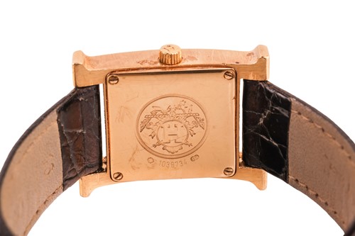 Lot 387 - Hermes 18ct Gold Heure H Wristwatch, Mini...