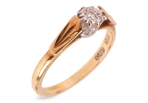 Lot 155 - A mid 20th century diamond solitaire ring, the...