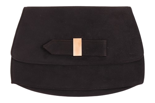Lot 99 - Cartier - an evening clutch bag in black suede,...