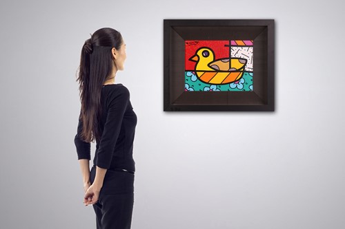 Lot 86 - Romero Britto (Brazilian b.1963) Yellow Duck...