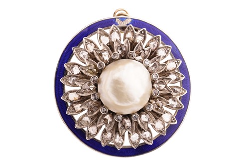 Lot 48 - A Victorian natural pearl and diamond-set...