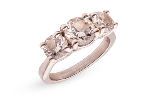 Lot A laboratory-grown diamond three-stone ring,...