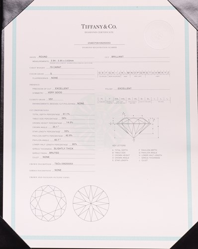 Lot 293 - Tiffany & Co. - a diamond solitaire ring in...