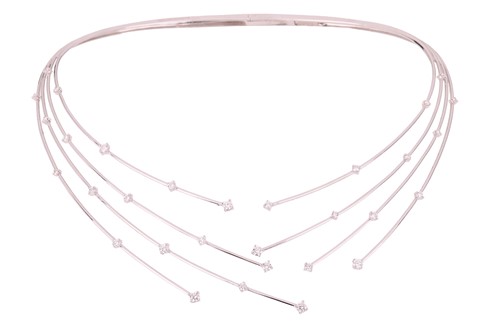 Lot 200 - A diamond-set necklace of openwork spray...