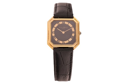 Lot 359 - Baume & Mercier 18ct Gold Octagonal Wristwatch...