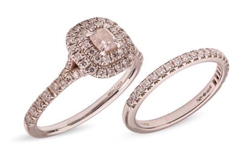 Lot 150 - Tiffany & Co. - a Soleste double halo diamond...