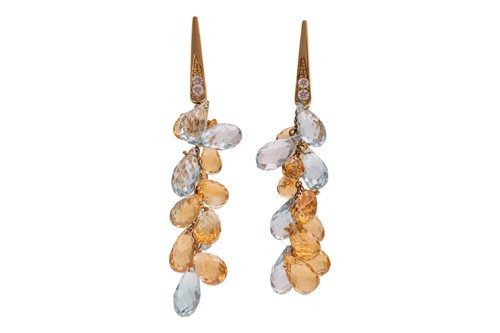 Lot 149 - A pair of chandelier earrings, comprising...