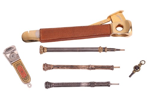 Lot 67 - A Victorian gold-plated telescopic pencil with...