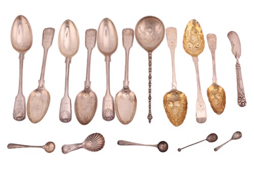 Lot 421 - A small group of silver flatware, including a...
