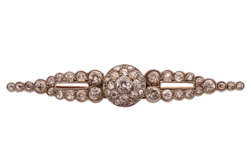 Lot 228 - An early 20th-century diamond-set bar brooch,...