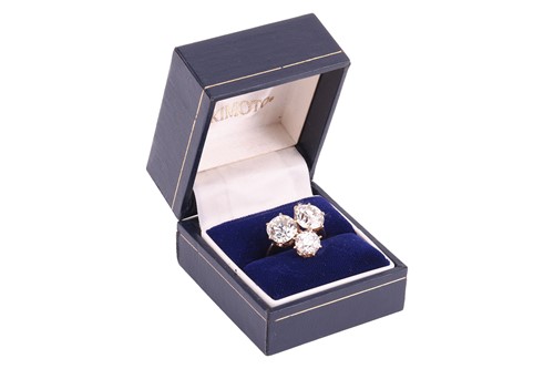 Lot 336 - A three-stone diamond ring, with an estimated...