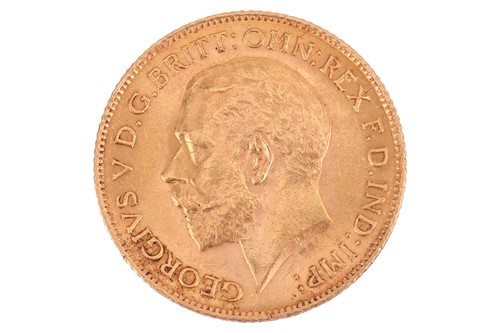 Lot 72 - A 1911 George V half sovereign, obverse bare...